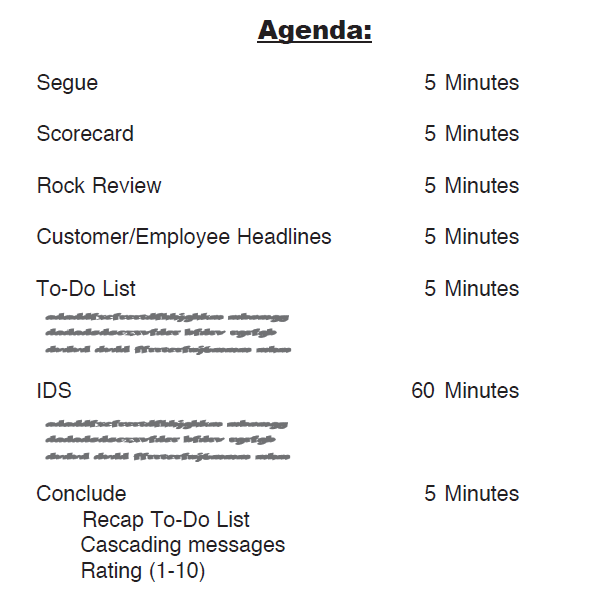 Traction Level 10 Meeting Template